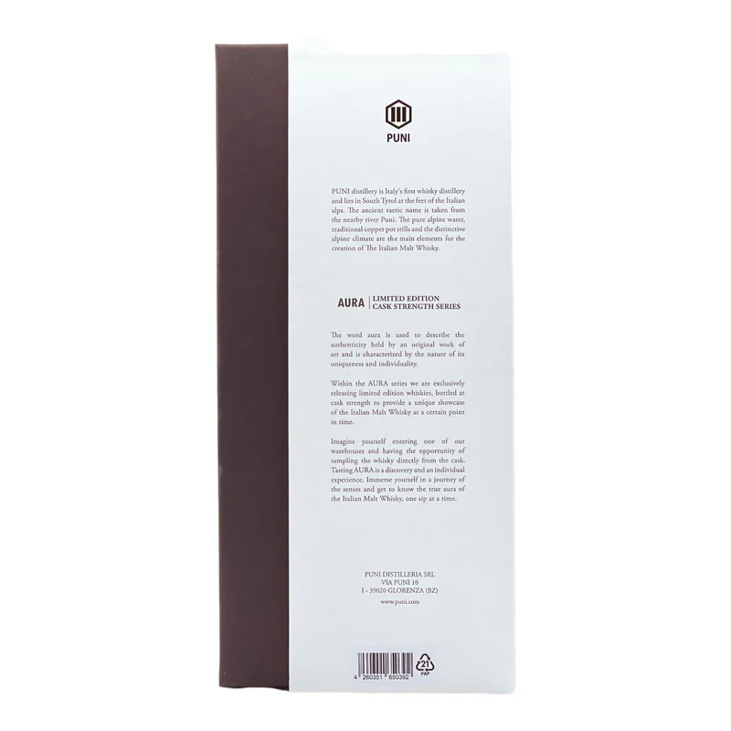 PUNI | AURA | 8,4 Jahre | Limited Edition 02 | Intensiv & Fruchtig | Italian Whisky | 63,5%