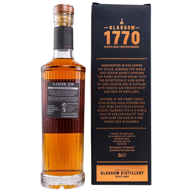 1770 Glasgow | 4 Jahre | Peated | Kirsch Import | 0,5l | 61,5%
