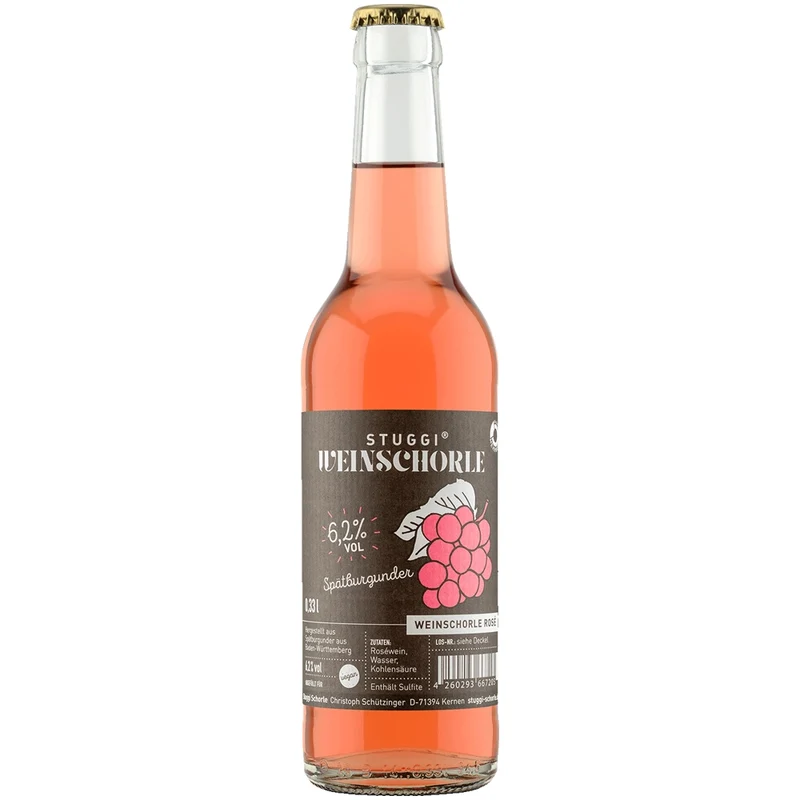 Stuggi Weinschorle Rosé 24x 0,33 Liter (MEHRWEG)