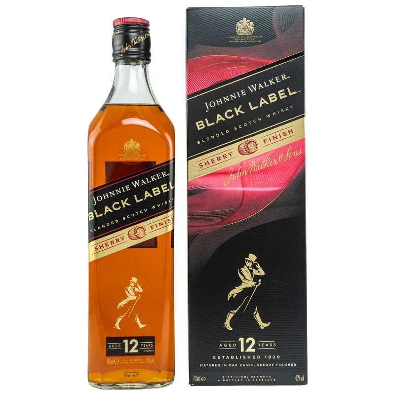 Johnnie Walker | 12 Jahre | Black Label | Sherry Finish | Blended Scotch Whisky | 40%