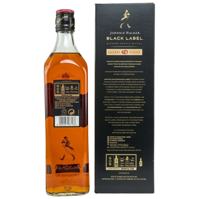 Johnnie Walker | 12 Jahre | Black Label | Sherry Finish | Blended Scotch Whisky | 40%