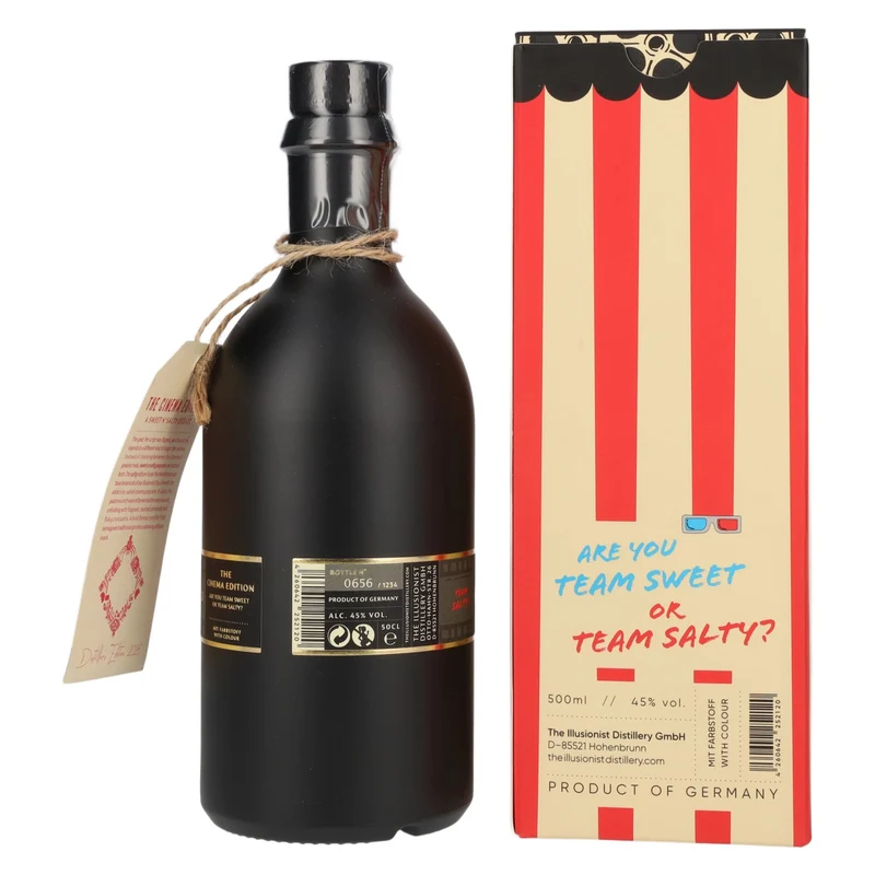 The Illusionist Dry Gin Distiller's The Cinema Edition SALTY 2026 45% Vol. 0,5l in Geschenkbox mit 3D Brille