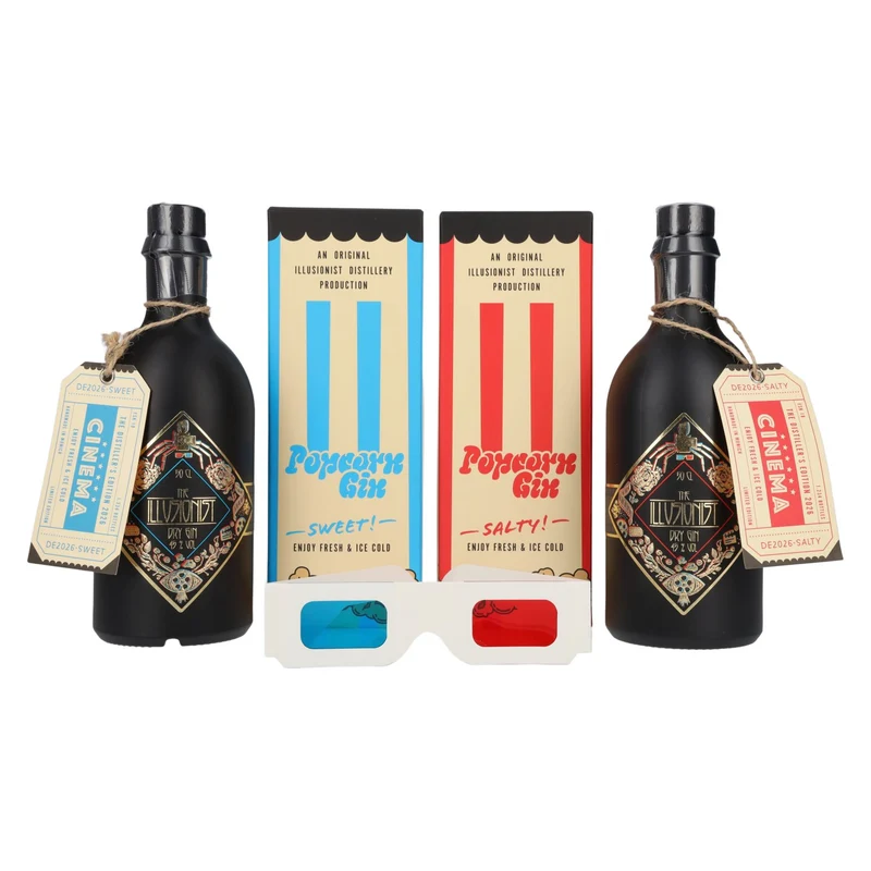 The Illusionist Dry Gin Distiller's The Cinema Edition SWEET N' SALTY 2026 45% Vol. 2x0,5l in Geschenkbox mit 3D Brille