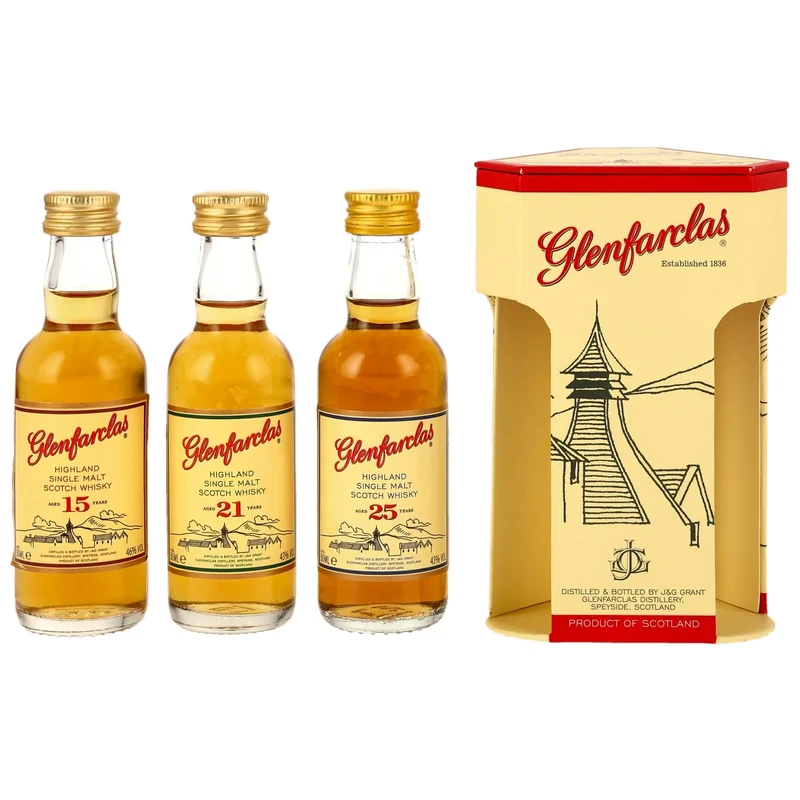 Glenfarclas Miniatursortiment 15/21/25