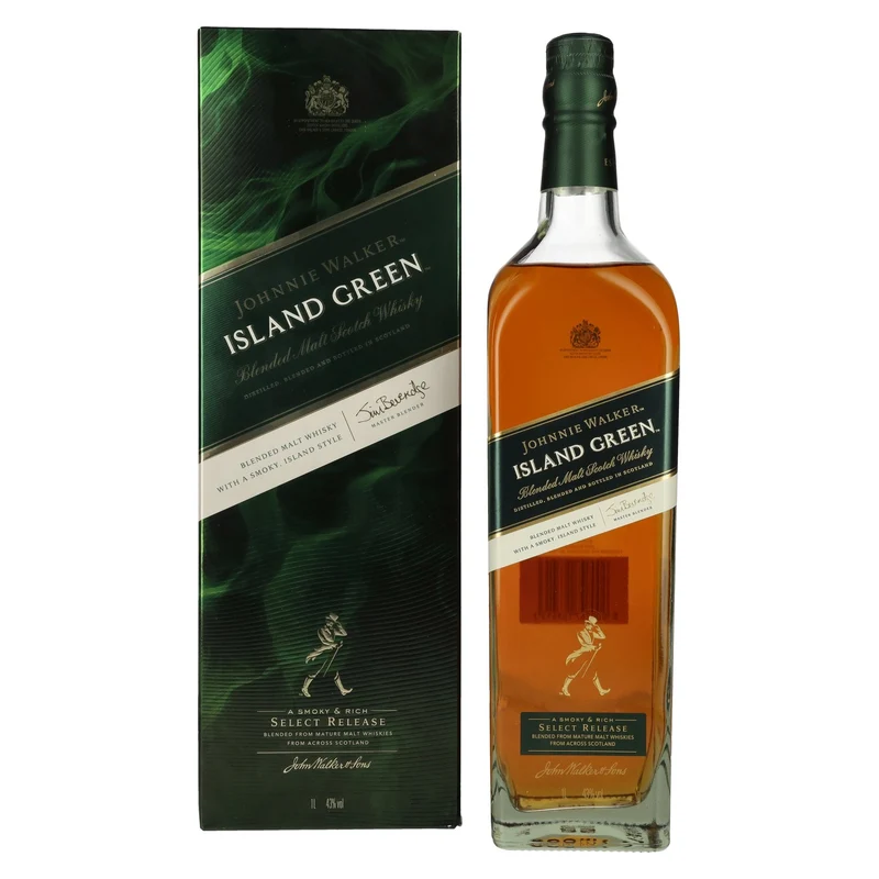 Johnnie Walker ISLAND GREEN Blended Malt Scotch Whisky Select Release 43% Vol. 1l in Geschenkbox