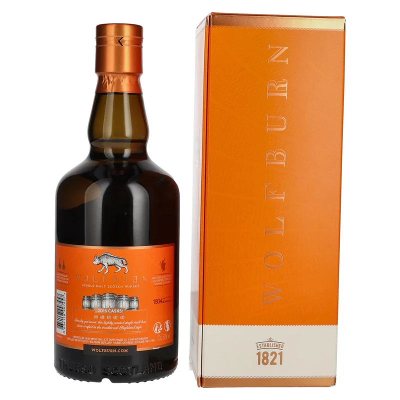 Wolfburn VIBRANT STILLS 8 Years Old Specially Selected First-Fill Bourbon Barrels 50% Vol. 0,7l in Geschenkbox