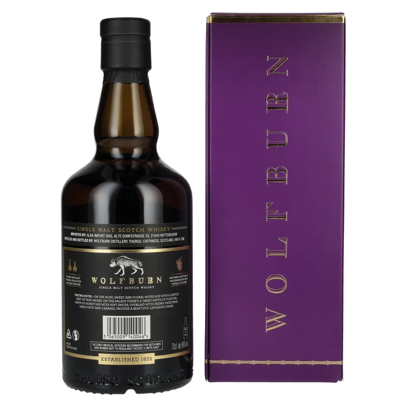 Wolfburn 12 Years Old Single Malt Scotch Whisky 46% Vol. 0,7l in Geschenkbox