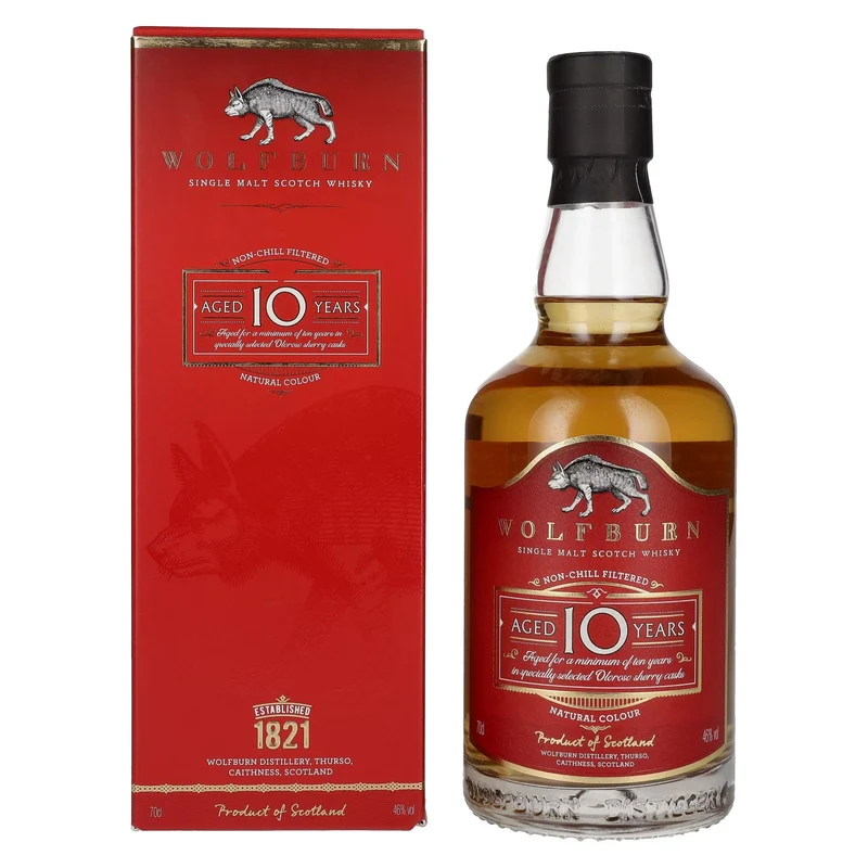 Wolfburn 10 Years Old Single Malt Scotch Whisky 46% Vol. 0,7l in Geschenkbox
