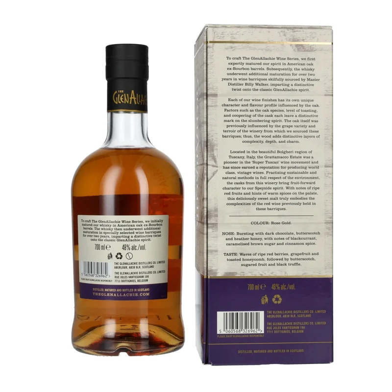 The GlenAllachie 10 Years Old GRATTAMACCO WINE CASK FINISH Limited Edition 48% Vol. 0,7l in Geschenkbox