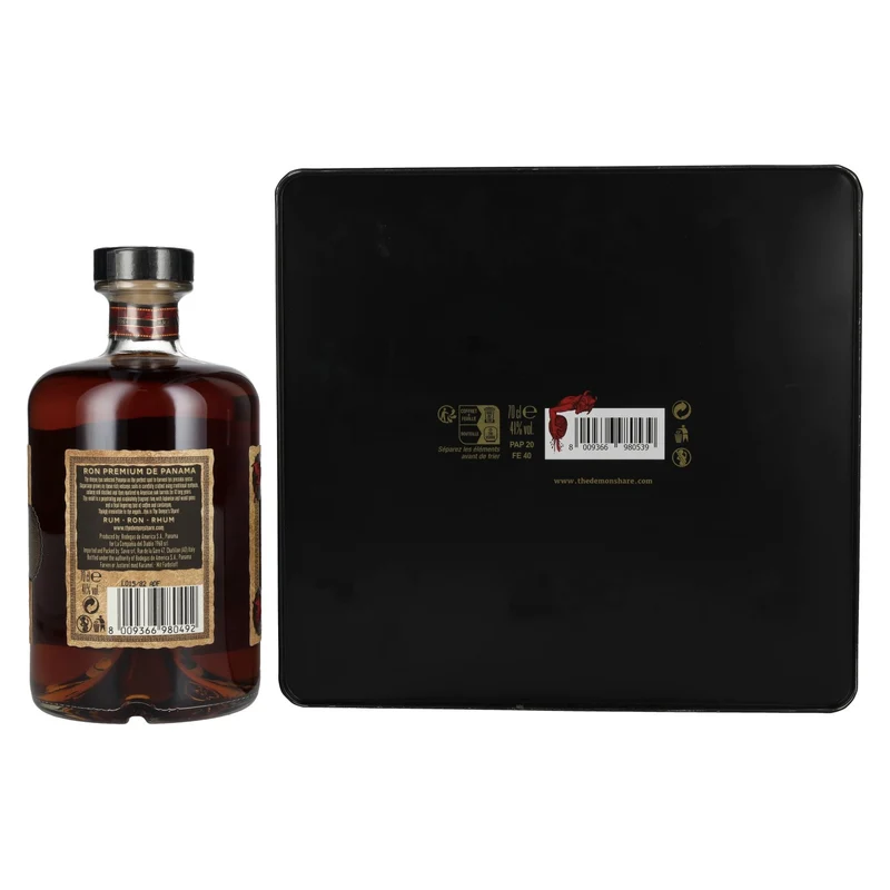 The Demon's Share Superior Blend Rum 12 Years Old 41% Vol. 0,7l in Tinbox mit 2 Gläser