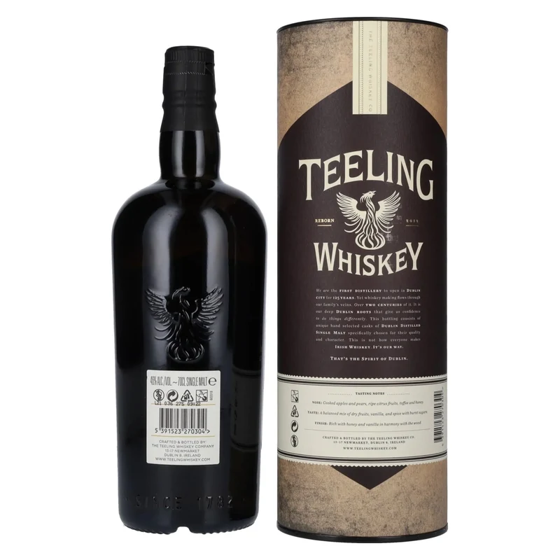 Teeling Whiskey SINGLE MALT Irish Whiskey 46% Vol. 0,7l in Geschenkbox