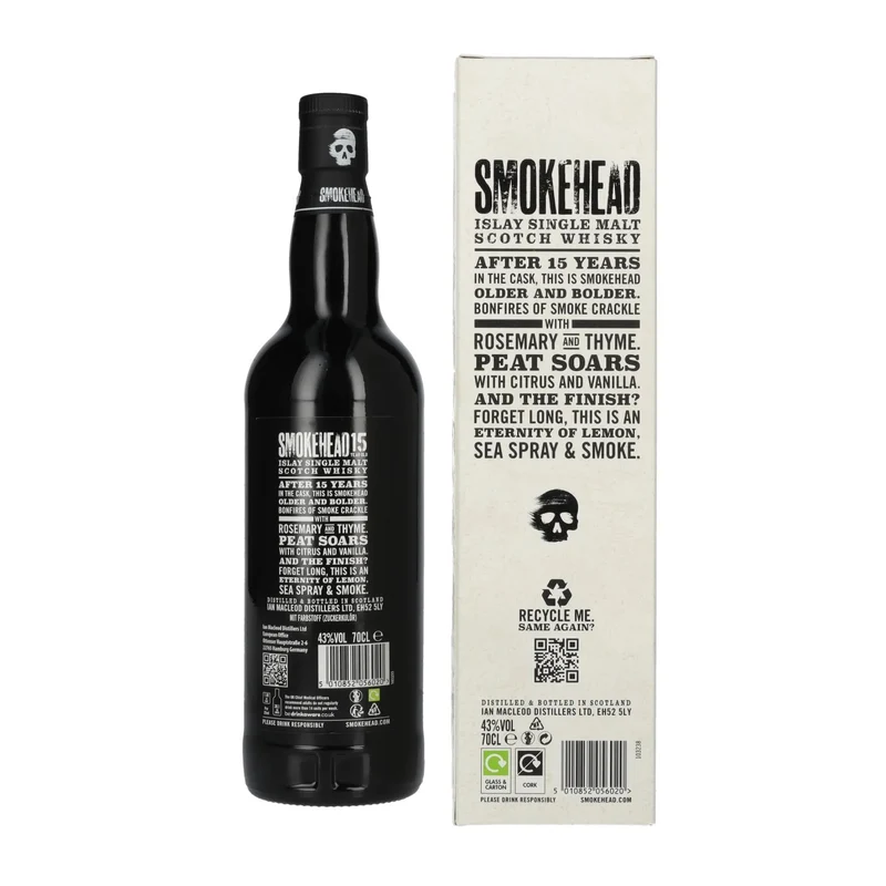 Smokehead 15 Years Old Islay Single Malt Whisky Limited Edition 43% Vol. 0,7l in Geschenkbox