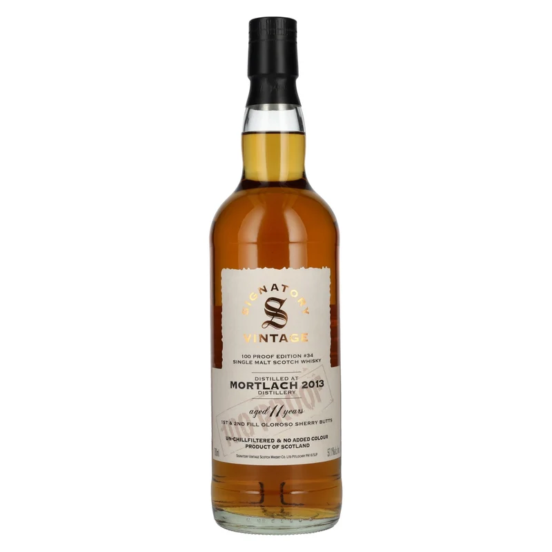 Signatory Vintage 100 Proof Edition MORTLACH 11 Years Old Single Malt #34 2013 57,1% Vol. 0,7l