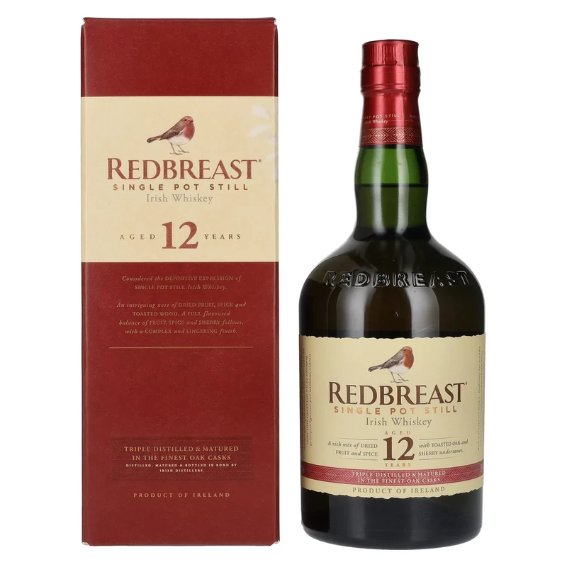 Redbreast 12 Years Old Single Pot Still Irish Whiskey 40% Vol. 0,7l in Geschenkbox