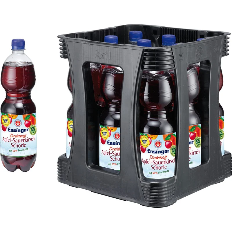 Ensinger Direkt Apfel Kirsch Schorle PET 9x 1 Liter (EINWEG)