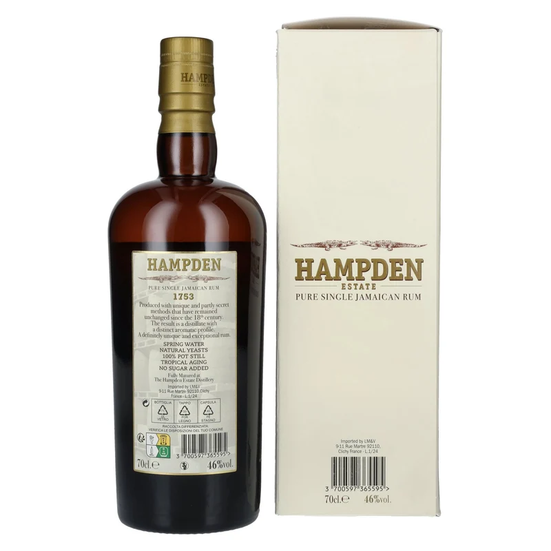 Hampden Estate 1753 3 Years Old Pure Single Jamaican Rum 46% Vol. 0,7l in Geschenkbox