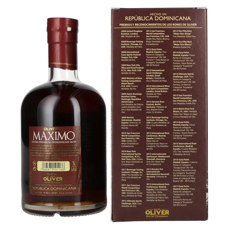 Maximo XO Extra Premium Solera Aged Craft Rum 41% Vol. 0,7l in Geschenkbox