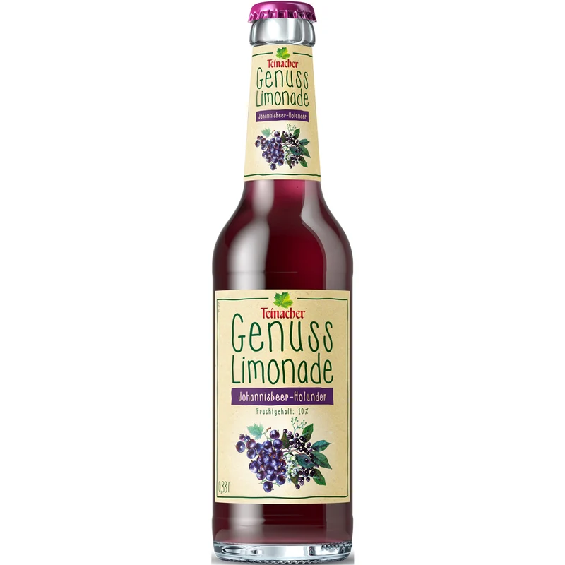 Teinacher Genuss-Limo Johannisbeer-Holunder 12x 0,33 Liter (MEHRWEG)