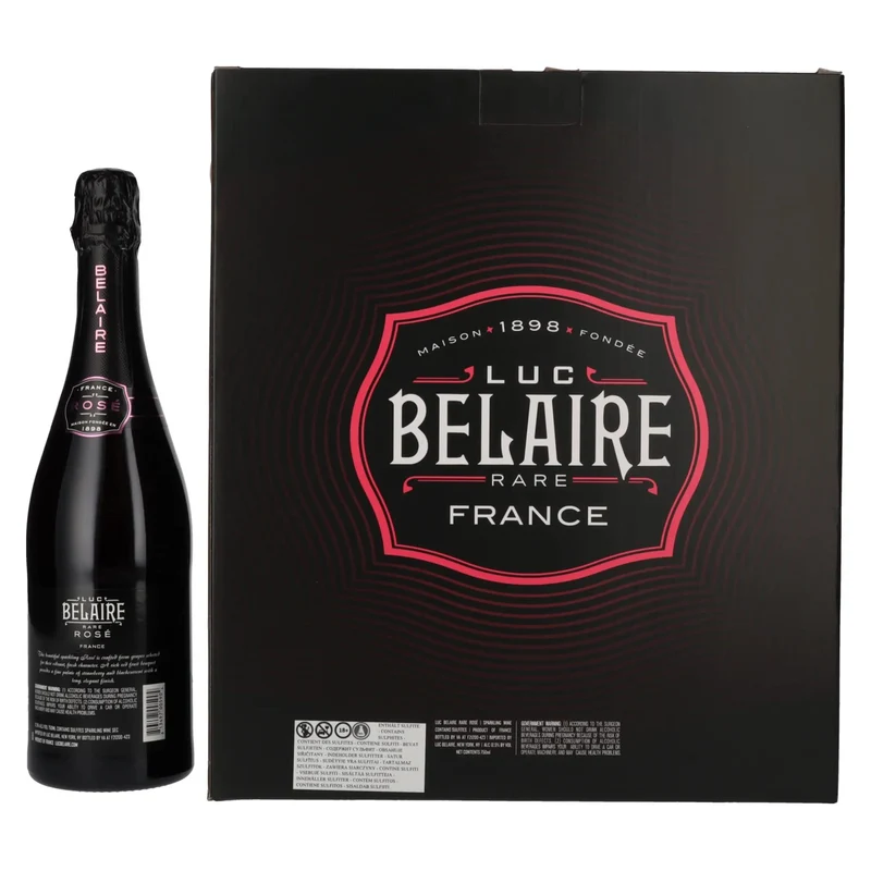 Luc Belaire Rare Rosé 12,5% Vol. 0,75l in Geschenkbox mit 2 Gläsern