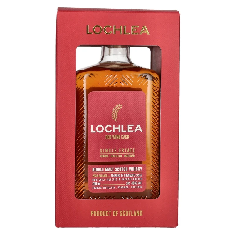 Lochlea RED WINE CASK Single Estate Single Malt Scotch Whisky Release 2025 46% Vol. 0,7l in Geschenkbox