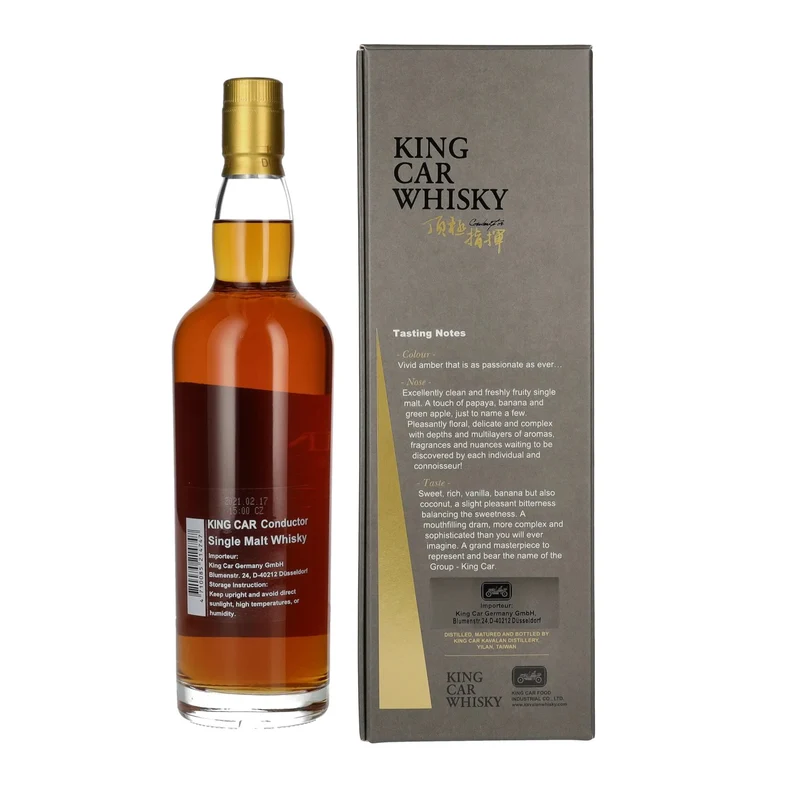 Kavalan KING CAR CONDUCTOR Single Malt Whisky 46% Vol. 0,7l in Geschenkbox