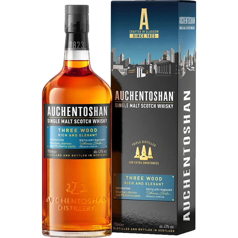 Auchentoshan Three Wood Single Malt Scotch Whisky 43% 0,7 Liter