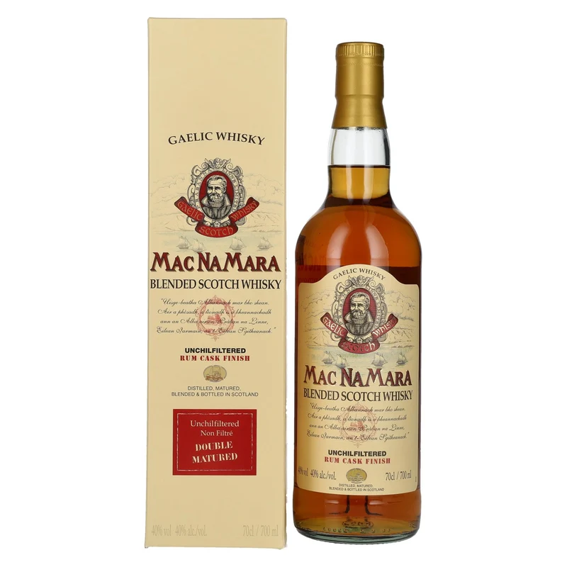 Gaelic Whisky MACNAMARA Rum Cask Finish Blended Scotch Whisky 40% Vol. 0,7l in Geschenkbox