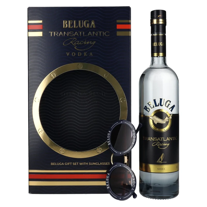 Beluga Transatlantic Racing Montenegro Vodka 40% Vol. 0,7l in Geschenkbox mit Sonnenbrille