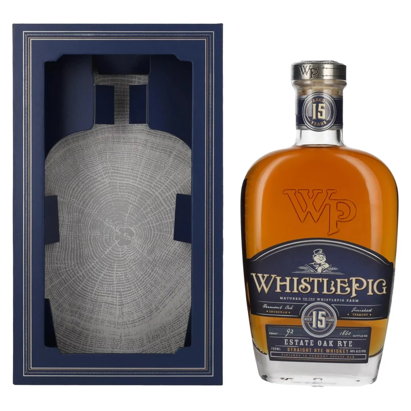 WhistlePig 15 Years Old ESTATE OAK RYE Whiskey 46% Vol. 0,7l in Geschenkbox