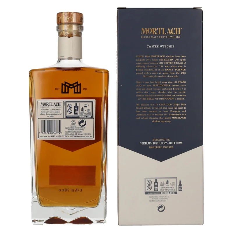 Mortlach 12 Years Old The WEE WITCHIE Single Malt 43,4% Vol. 0,7l in Geschenkbox