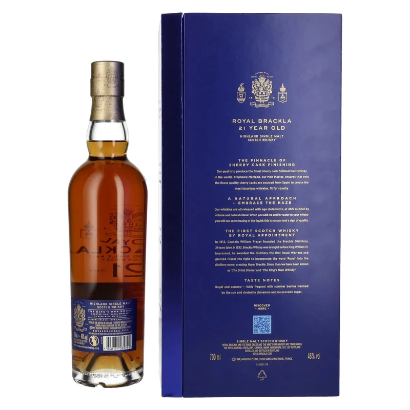 Royal Brackla 21 Years Old Sherry Cask Finish Highland Single Malt 46% Vol. 0,7l in Geschenkbox