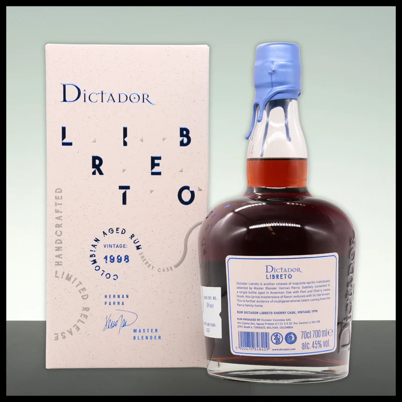 Dictador LIBRETO Sherry Cask Rum 1998 0,7L - 45% Vol.
