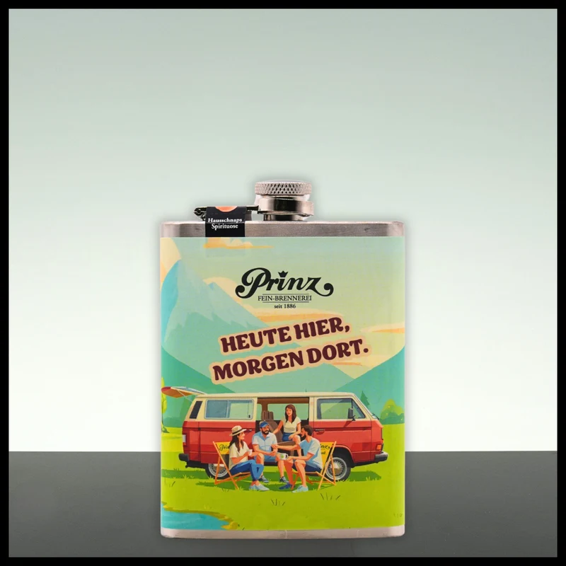 Prinz Flachmann Hausschnaps Marille "Heute hier, morgen dort" 0,2L - 34% Vol.