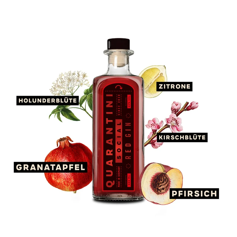 Quarantini Social RED Gin 0,5L