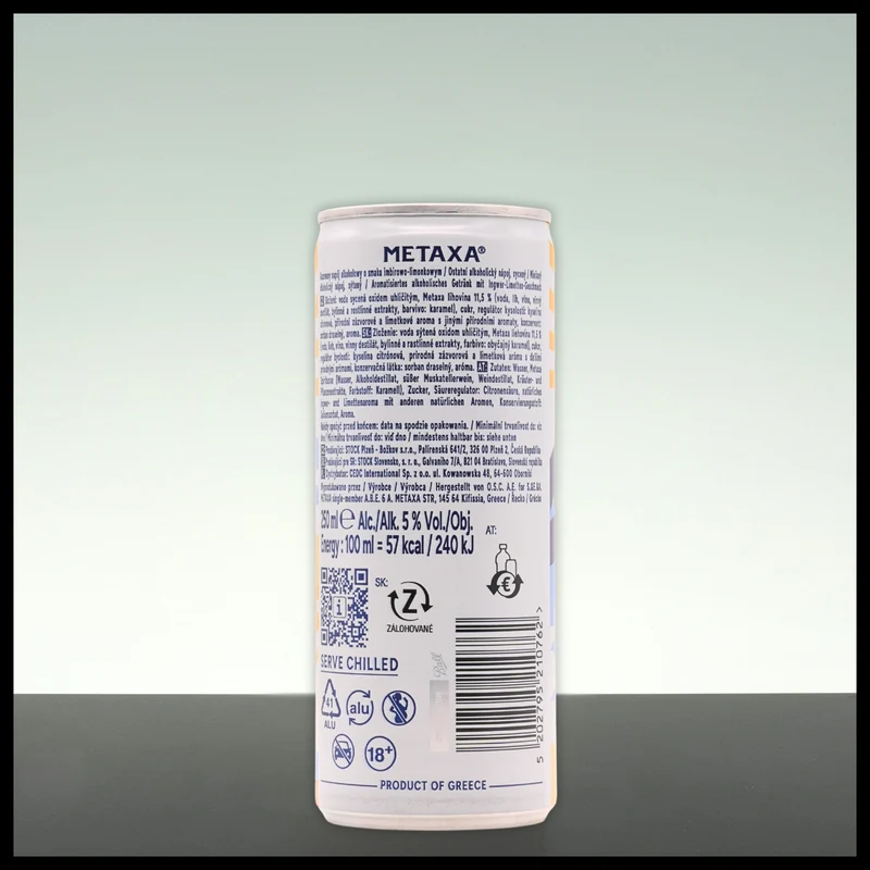 Metaxa GINGER & LIME Long Drink 0,25L - 5% Vol.