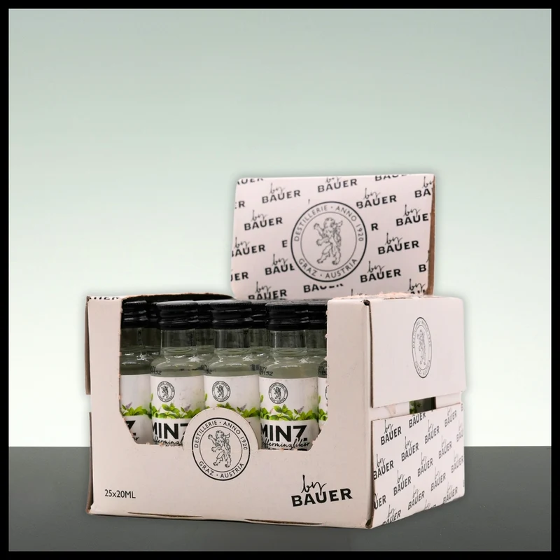 Bauer Minzling Pfefferminzlikör Miniaturen 25x 0,02L - 18% Vol.