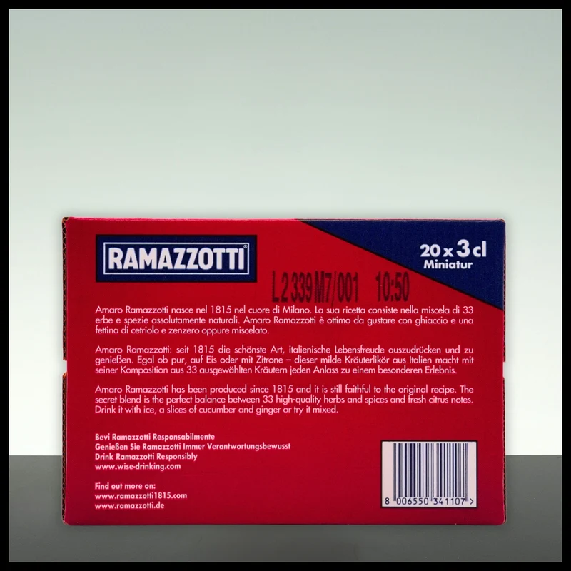 Ramazzotti Amaro Miniaturen 20x 0,03L - 30% Vol.