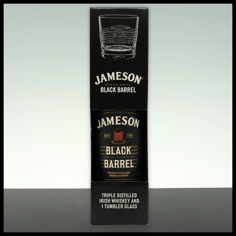 Jameson Black Barrel Irish Whiskey Geschenkbox mit Glas 0,7L - 40% Vol.