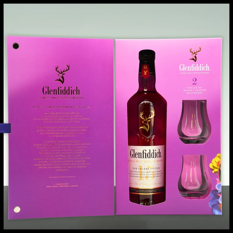 Glenfiddich 15 YO Single Malt Whisky Geschenkbox mit 2 Gläsern 0,7L - 40% Vol.