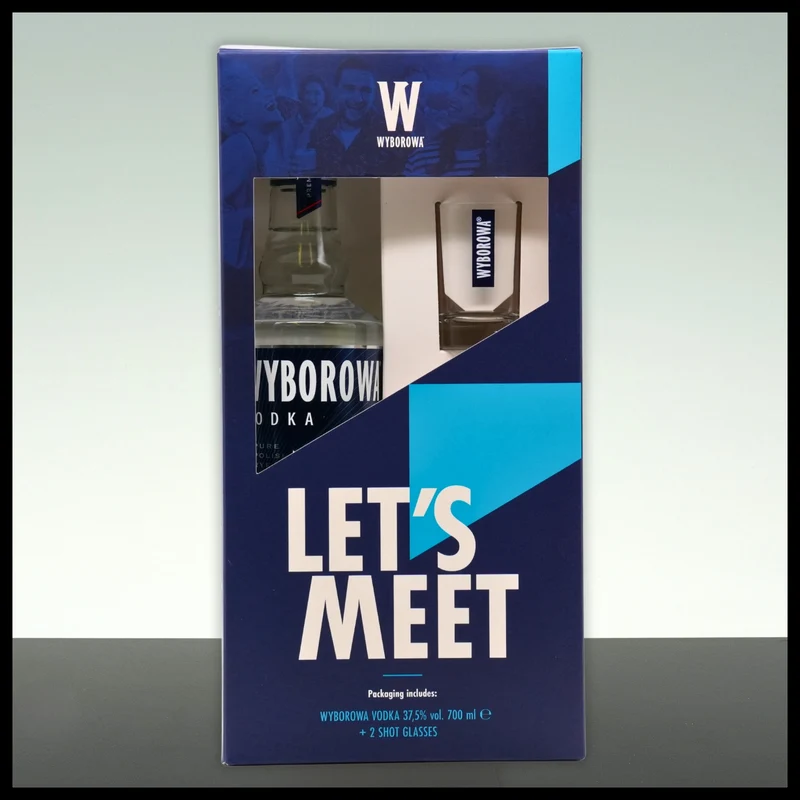 Wyborowa Vodka Geschenkbox mit 2 Shotgläsern 0,7L - 37,5% Vol.