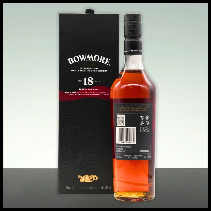 Bowmore 18 YO Sherry Oak Cask Single Malt Whisky 0,7L - 43% Vol.