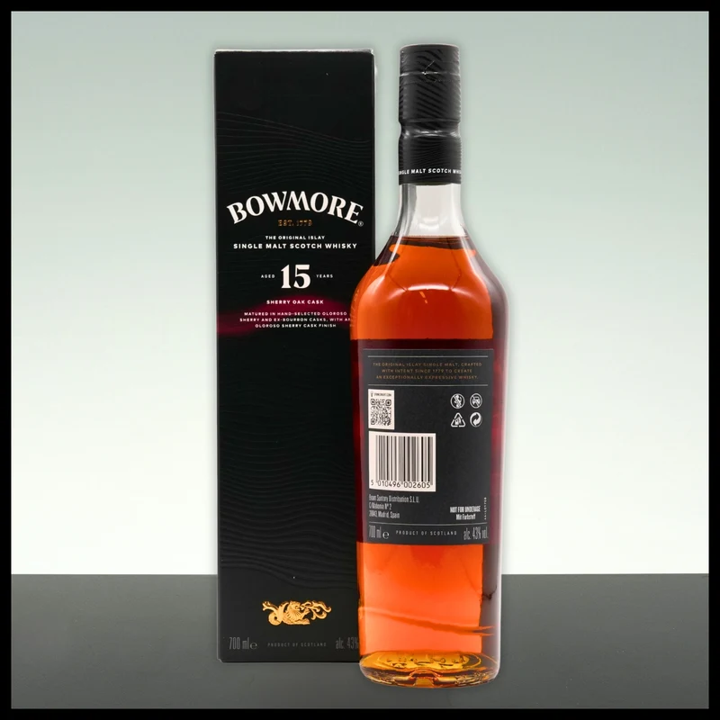 Bowmore 15 YO Sherry Oak Cask Single Malt Whisky 0,7L - 43% Vol.