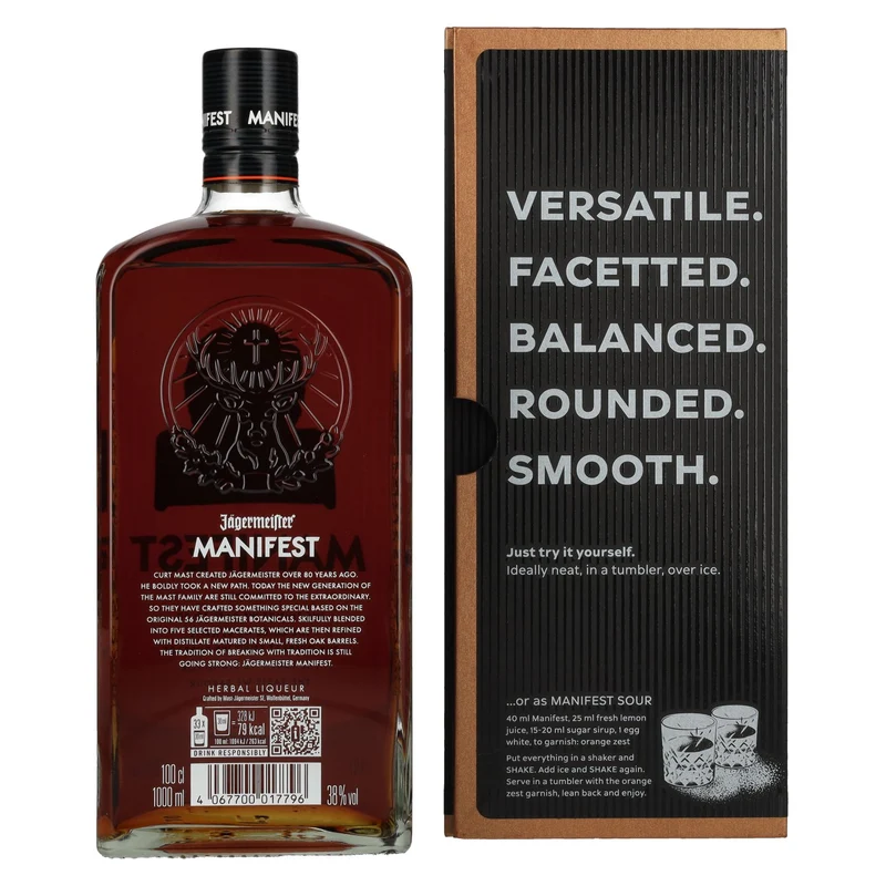 Jägermeister MANIFEST TRAVELLERS' EDITION Kräuterlikör 38% Vol. 1l in Geschenkbox