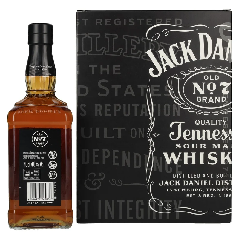 Jack Daniel's Tennessee Whiskey 40% Vol. 0,7l in Geschenkbox mit 2 Rocks Gläsern