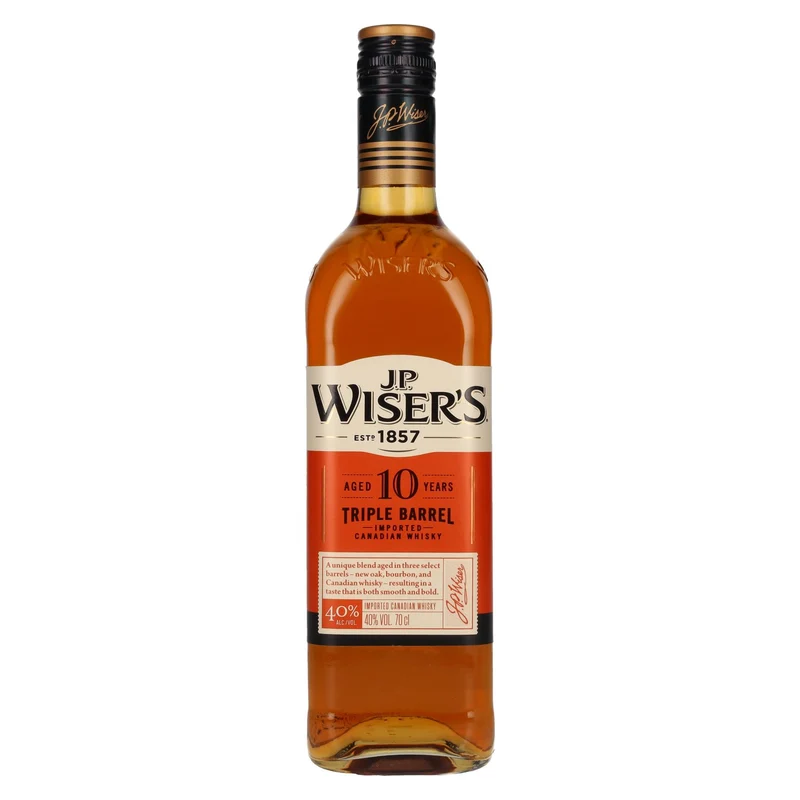 J.P. Wiser's 10 Years Old Triple Barrel Canadian Whisky 40% Vol. 0,7l