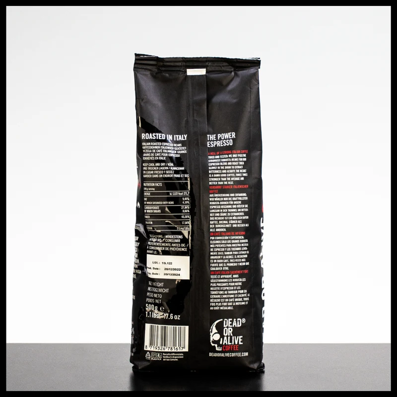 Dead or Alive Coffee No3 Espressobohnen 500g