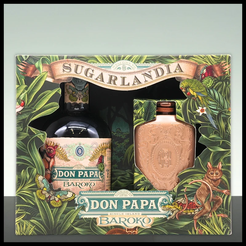 Don Papa Baroko Geschenkbox mit Flachmann 0,7L - 40% Vol.