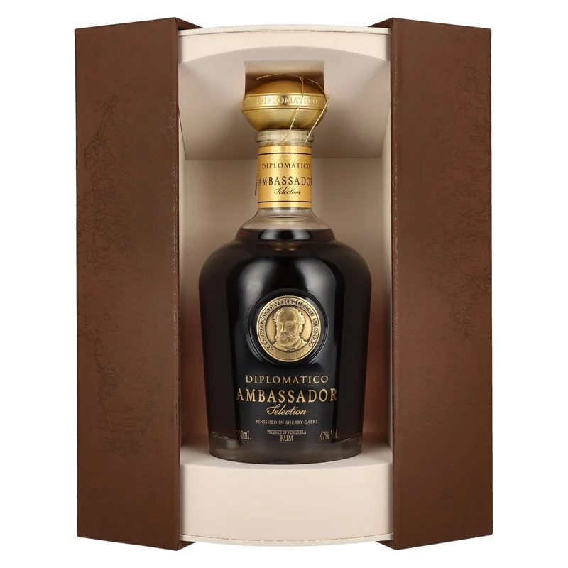 Diplomático AMBASSADOR Selection 47% Vol. 0,7l in Geschenkbox mit Lederoptik