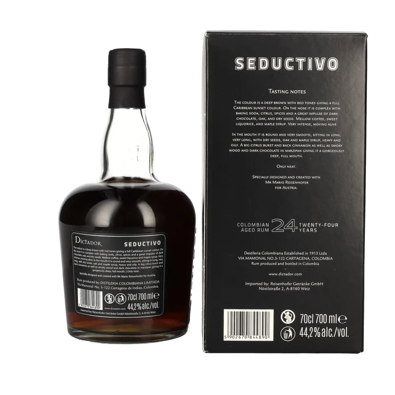 Dictador SEDUCTIVO 24 Years Old Colombian Aged Rum Limited Edition 44,2% Vol. 0,7l in Geschenkbox