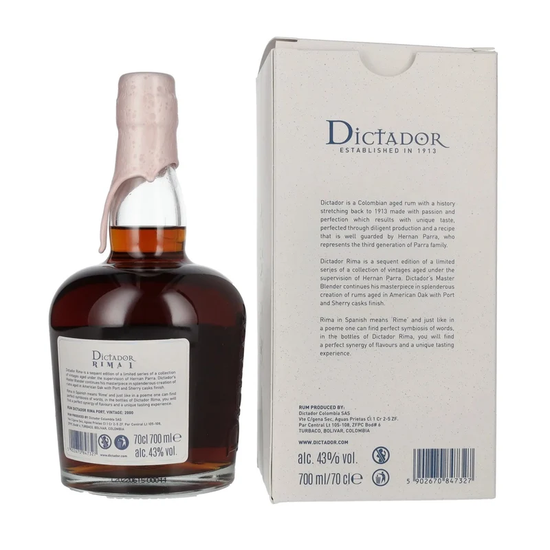 Dictador RIMA 1 22 Years Old PORT CASK Vintage 2000 43% Vol. 0,7l in Geschenkbox